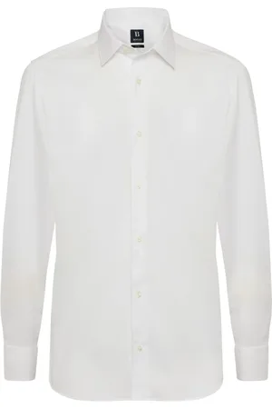 Boggi Milano Koszule, Mężczyzna, Biały, 3XL, Bawełna, Koszula Slim Fit Pinpoint Cotton