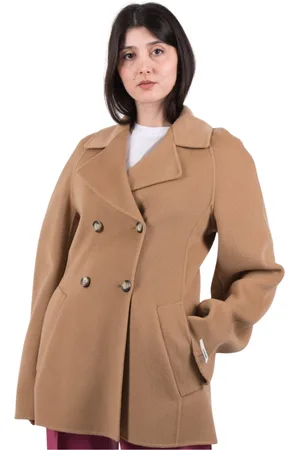 Sportmax Kurtki, Kobieta, Beżowy, 2XS, Bawełna, Stylowa Beżowa Marynarka