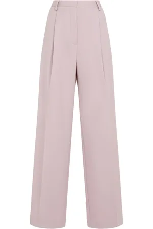 DRIES VAN NOTEN Spodnie, Kobieta, Różowy, S, Wełna, Szerokie spodnie