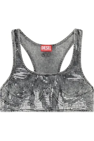 Diesel Koszulki, Kobieta, Szary, S, Bawełna, De-Toppy-S
