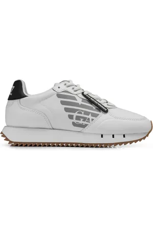 EA7 Buty, Mężczyzna, Biały, 46 EU, Skóra, Białe skórzane sneakersy