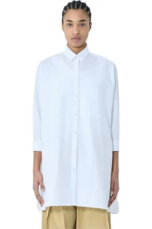 Jil Sander Bluzki, Kobieta, Biały, S, Klasyczna Bawełniana Koszula Poplinowa