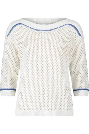 Betty Barclay Swetry, Kobieta, Biały, L, Elegancki Sweter z Drobna Robota