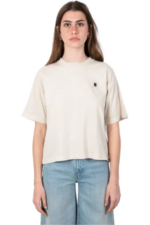 Carhartt Koszulki, Kobieta, Beżowy, S, Bawełna, Koszulka Nelson