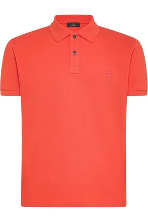 Peuterey Koszulki, Mężczyzna, Pomarańczowy, S, Pomarańczowy Polo z Haftowanym Logo