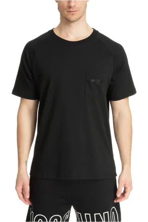 Moschino Koszulki, Mężczyzna, Czarny, M, Gładka Koszulka z Logo