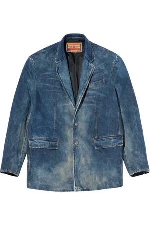 Diesel Kurtki, Mężczyzna, Niebieski, S, Bawełna, Kurtka jeansowa