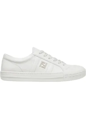 Fendi Buty, Mężczyzna, Biały, 42 EU, Skóra, Domino Low-Top Sneakers