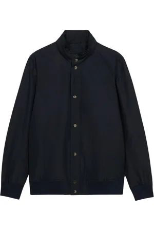 Brooks Brothers Kurtki, Mężczyzna, Niebieski, S, Poliester, Granatowa kurtka bluzon