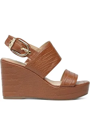 Guess Buty, Kobieta, brązowy, 40 EU, Skóra, Sandały na Koturnie