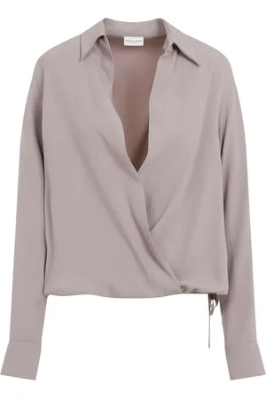 DRIES VAN NOTEN Bluzki, Kobieta, Różowy, M, Bluzka z długim rękawem i dekoltem w serek