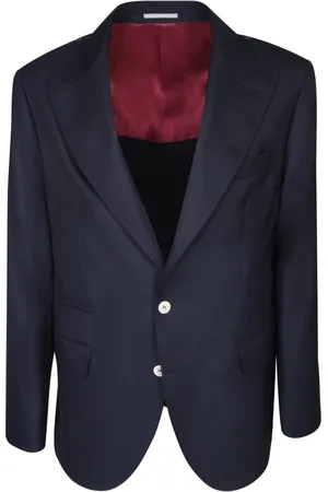 Brunello Cucinelli Kurtki, Mężczyzna, Niebieski, L, Wełna, Blazer Ss 24