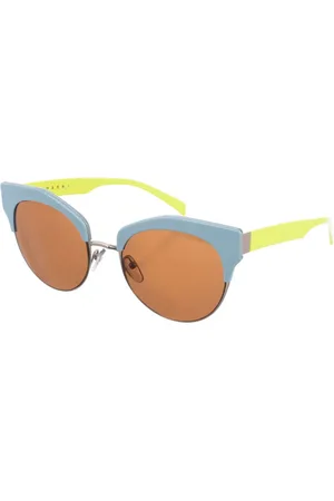 Marni Akcesoria, Kobieta, Niebieski, ONE SIZE, Owalne okulary przeciwsłoneczne