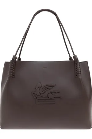 Etro Torebki, Kobieta, brązowy, ONE SIZE, Skóra, Strukturalna torebka na ramię z plecionym uchwytem
