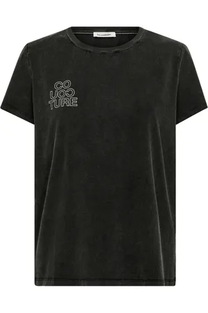 Co`Couture Koszulki, Kobieta, Czarny, M, Bawełna, Acid Outline Tee Top