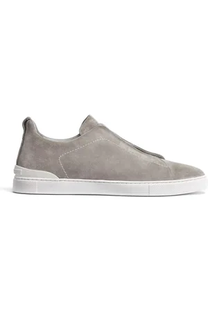 Ermenegildo Zegna Buty, Mężczyzna, Szary, 41 EU, Zamsz, Sneakersy Low Top Triple Stitch™