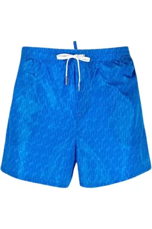 Dsquared2 Stroje kąpielowe, Mężczyzna, Niebieski, S, Nylon, Niebieski Strój Kąpielowy z Monogramem