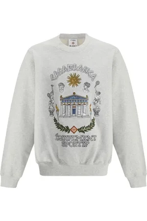 Casablanca Bluzy, Mężczyzna, Szary, M, Bawełna, Bawełniana bluza z haftowanym monogramem