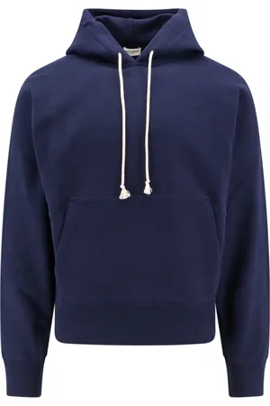Saint Laurent Bluzy, Mężczyzna, Niebieski, M, Bawełna, Niebieski Bluza z Kapturem Bawełna Organiczna