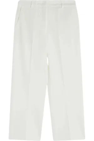 LIVIANA CONTI Spodnie, Kobieta, Biały, S, Poliester, Milano Pleated Straight Leg Trousers