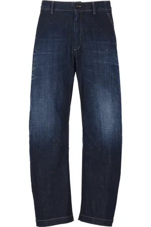 Dsquared2 Jeansy, Mężczyzna, Niebieski, L, Bawełna, Niebieskie jeansy z efektem znoszenia z pięcioma kieszeniami