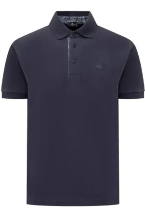 Etro Koszulki, Mężczyzna, Niebieski, S, Bawełna, Granatowa koszulka polo Pegasus