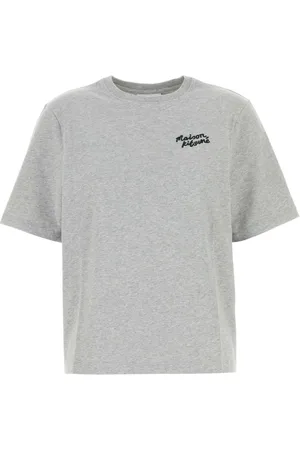 Maison Kitsuné Koszulki, Kobieta, Szary, L, Bawełna, Stylowy szary bawełniany T-shirt