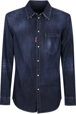 Dsquared2 Koszule, Mężczyzna, Niebieski, M, Bawełna, Niebieska Koszula Casual Stylowy Nowoczesny Krój