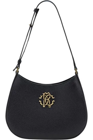 Roberto Cavalli Torebki, Kobieta, Czarny, ONE SIZE, Monogramowa Torba na Ramię Czarna Kobieta