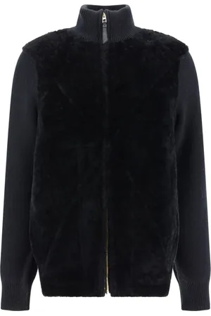 Loewe Kurtki, Kobieta, Czarny, M, Kurtka Shearling Fold z wysokim kołnierzem