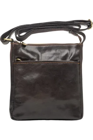 Estro Torebki, Mężczyzna, brązowy, ONE SIZE, Skóra, Skórzana torba listonoszka w kolorze brązowym Saddle