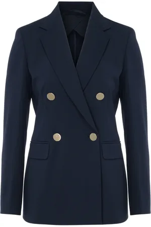 Max Mara Kurtki, Kobieta, Niebieski, M, Wełna, Elegancki Żakiet Lerici