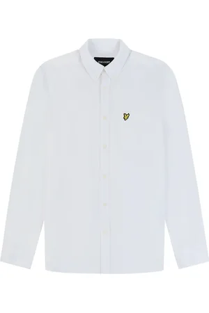 Lyle & Scott Koszule, Mężczyzna, Biały, L, Bawełna, Koszula lniana zapinana na guziki o regularnym kroju