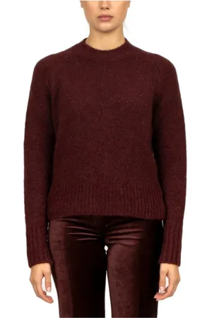 FORTE FORTE Swetry, Kobieta, Czerwony, M, Wełna, Sweter z okrągłym dekoltem Ruby Mohair