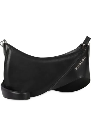 MUGLER Torebki, Kobieta, Czarny, ONE SIZE, Zamsz, Torba na ramię Spiral Curve