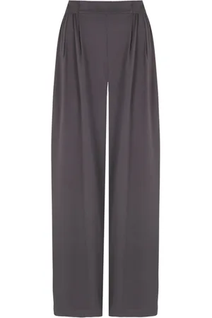 Cortana Spodnie, Kobieta, Szary, 2XL, Ołowiane Szare Jedwabne Spodnie