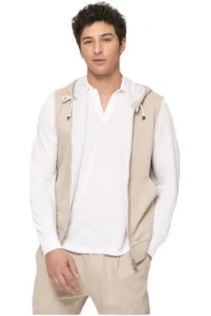 Brunello Cucinelli Kurtki, Mężczyzna, Beżowy, L, Bluza bez rękawów