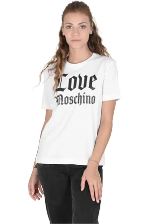 Moschino Koszulki, Kobieta, Biały, XS, Bawełna, Bawełniana Koszulka