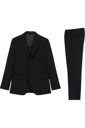 Brooks Brothers Garnitury, Mężczyzna, Czarny, 5XL, Wełna, Czarny garnitur z czystej wełny
