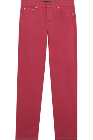 Brooks Brothers Spodnie, Mężczyzna, Czerwony, W34, Bawełna, Czerwone elastyczne bawełniane spodnie z pięcioma kieszeniami