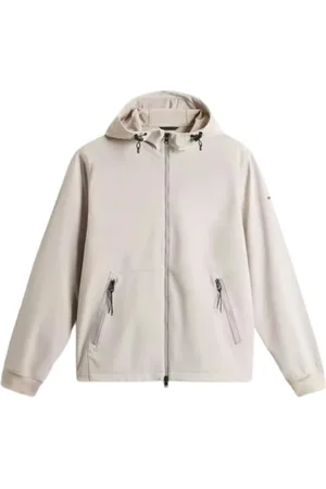 Woolrich Bluzy, Mężczyzna, Beżowy, L, Soft Shell Full Zip Hoodie