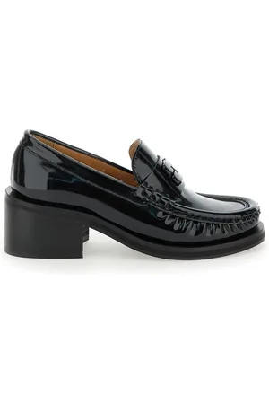 Ganni Buty, Kobieta, Czarny, 40 EU, Czarne baleriny typu loafer z motywem motyla