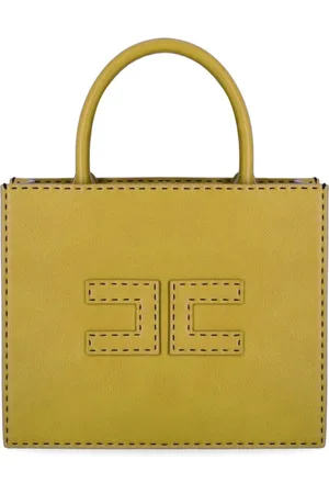 Elisabetta Franchi Torebki, Kobieta, Żółty, ONE SIZE, Poliester, Torebka Curry z logo Double C