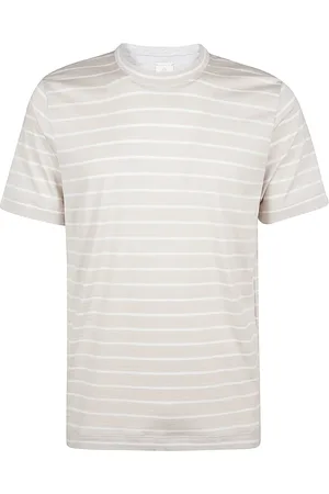 ELEVENTY Koszulki, Mężczyzna, Beżowy, XL, Bawełna, Jedwab i Bawełna Giza T-shirt z okrągłym dekoltem