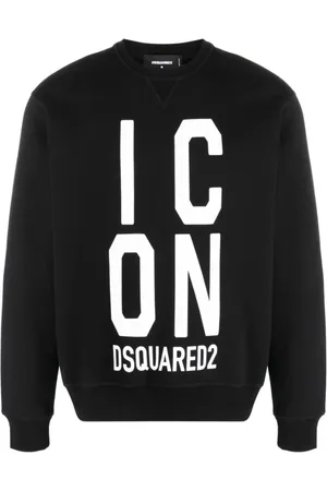 Dsquared2 Bluzy, Mężczyzna, Czarny, S, Bawełna, Bluza Icon Squared Cool