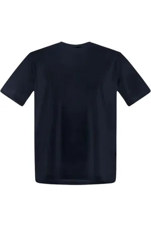 HERNO Koszulki, Mężczyzna, Niebieski, XL, Bawełna, T-shirt z elastanem, bawełna, krój regularny, dekolt okrągły, krótki rękaw