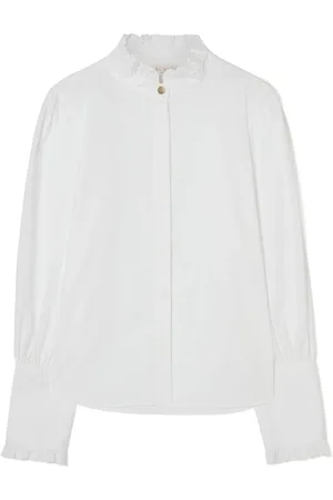 BUSNEL Bluzki, Kobieta, Biały, S, Bawełna, Maira Blouse
