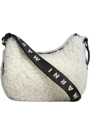 Marni Torebki, Kobieta, Biały, ONE SIZE, Shearling Shoulder Bag Aw 22