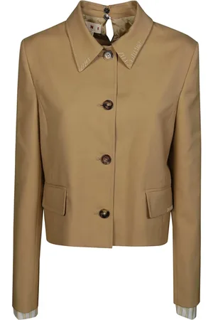 Marni Kurtki, Kobieta, Beżowy, S, Bawełna, Boxy Jacket