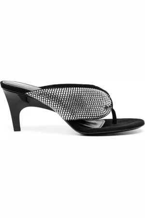 The Attico Buty, Kobieta, Czarny, 36 EU, Skóra, Sandały na wysokim obcasie z dżetami